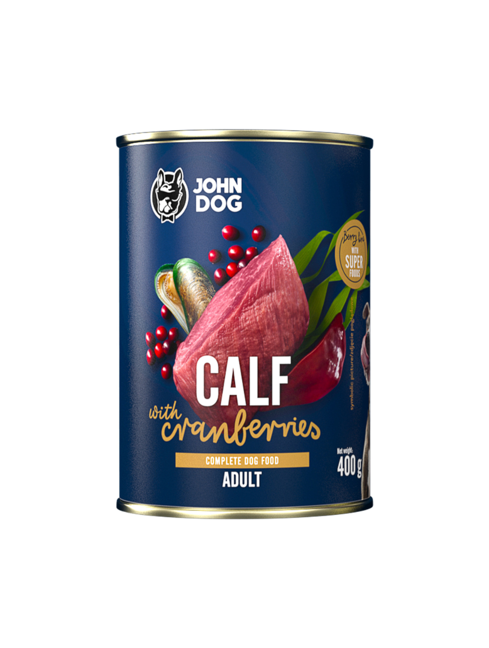 JOHN DOG Karma Mokra Berry Line Cielęcina z Żurawiną 400g