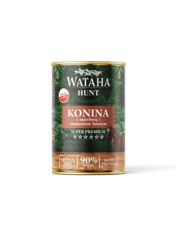 WATAHA Hunt Mono Protein 90% Adult Konina z Marchewką i Siemieniem Lni