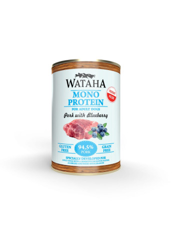 WATAHA Mono Protein Adult Dog 94,4% Wieprzowina z Borówką 400G