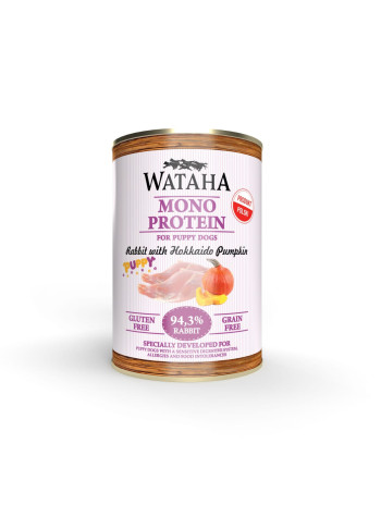 WATAHA Mono Protein Puppy Dog 94,4% Królik z Dynią Hokkaido 400G