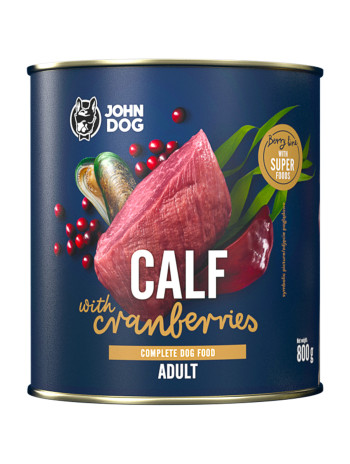 JOHN DOG Karma Mokra Berry Line Cielęcina z Żurawiną 800g