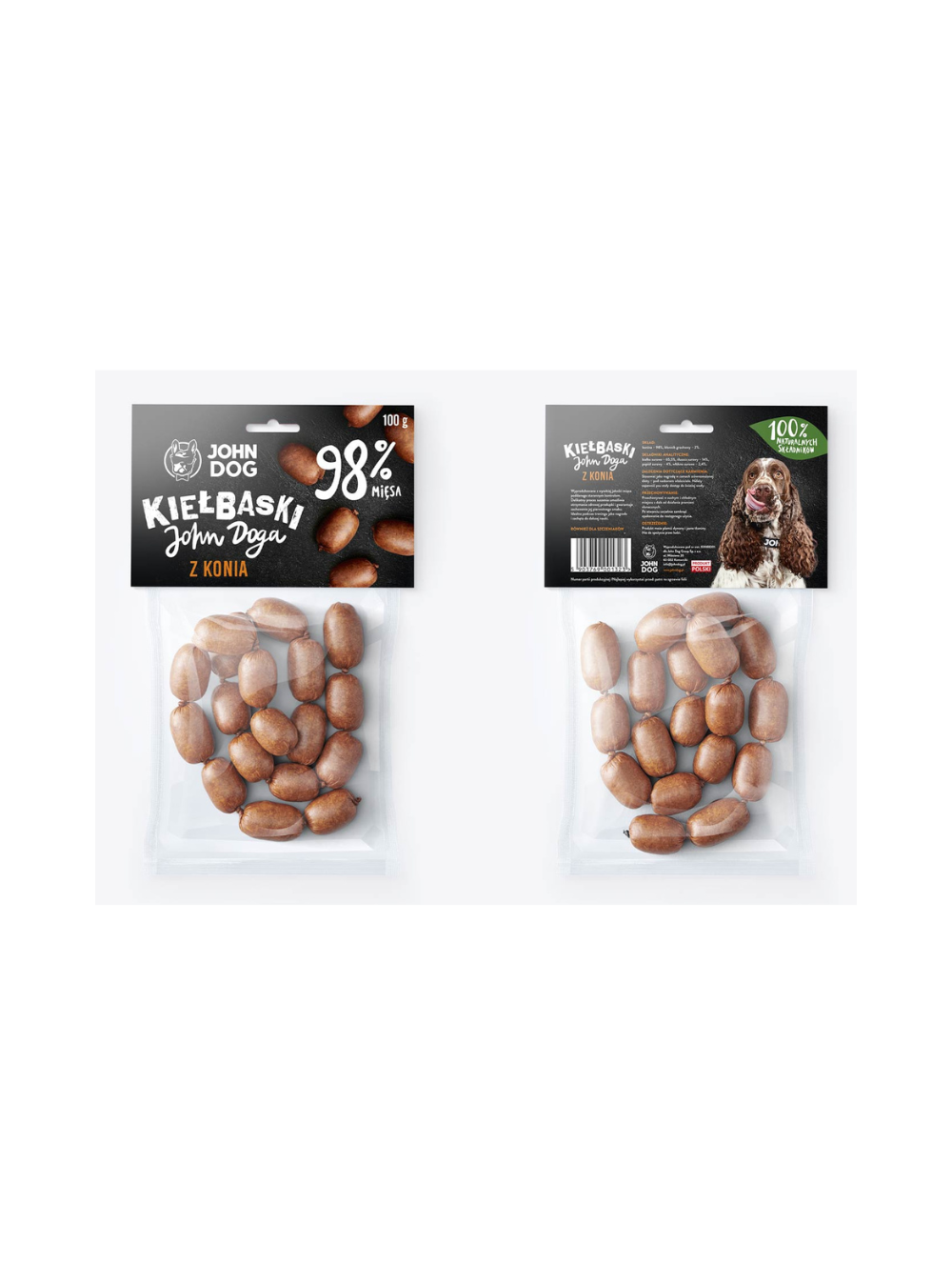 JOHN DOG Kiełbaski z Konia Dla Psa 100g