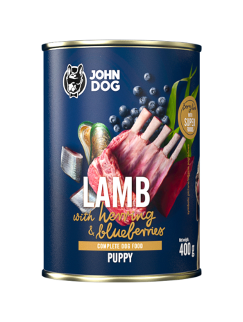 JOHN DOG Karma Mokra Berry Line Junior Jagnięcina Śledziem i Borówkami
