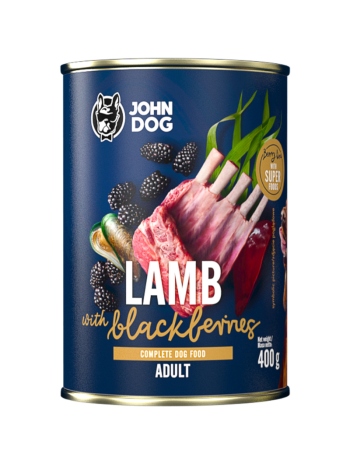 JOHN DOG Karma Mokra Berry Line Jagnięcina z Jeżynami 400g